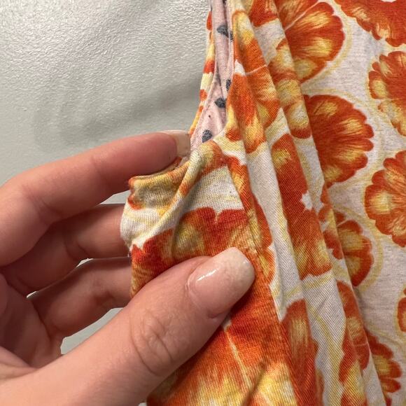 Anthropologie Porridge sleeveless Swing orange Flower Floral Tank Top Med - Picture 5 of 8